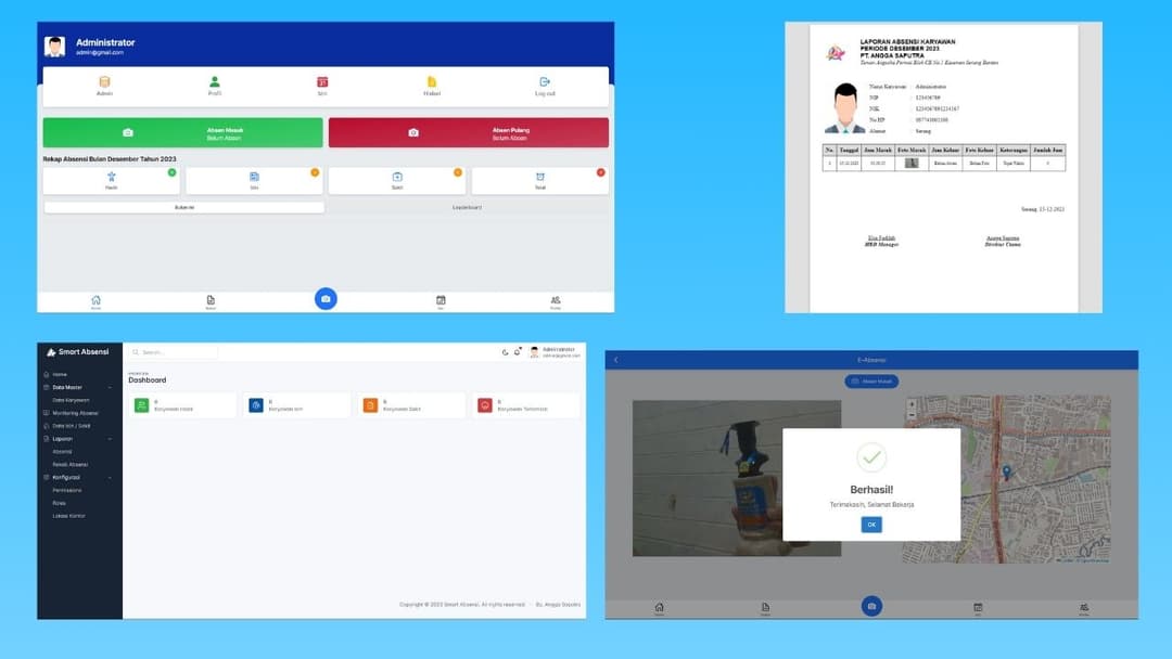 Website Absensi Webcam with Radius Maps